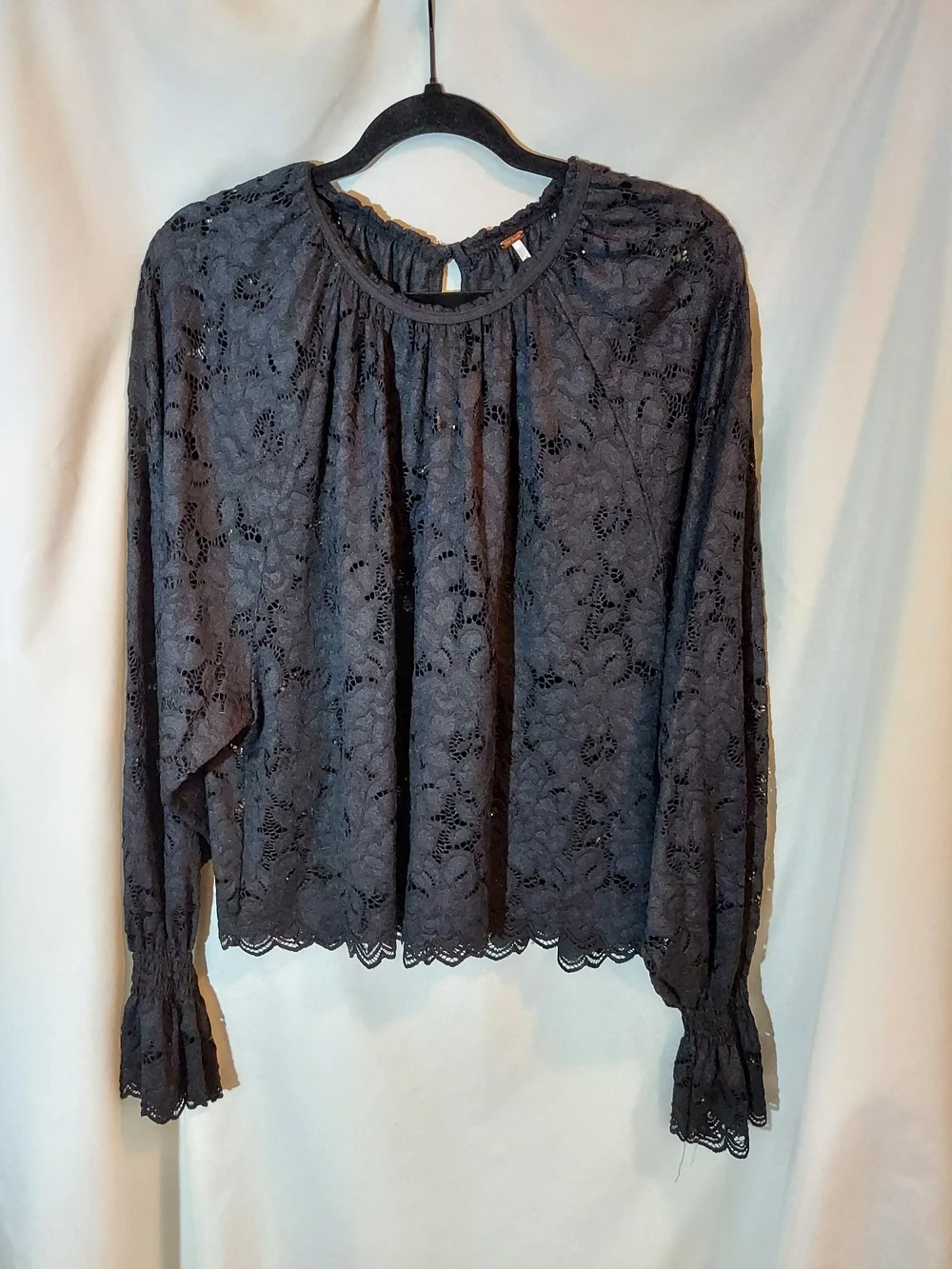 Free People Olivia Sheer Floral Lace Blouse